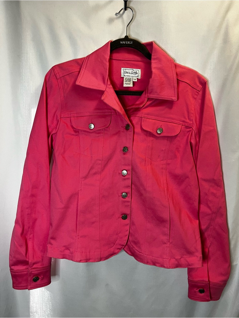 Live a Little Hot Pink Button-Up Jean Jacket
